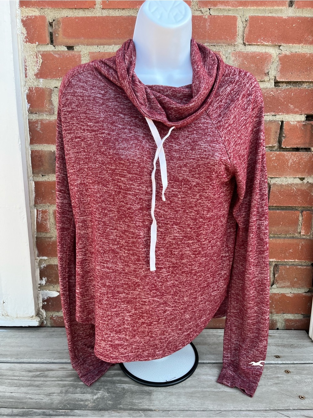 Hollister Cowl Neck Burgundy Sweater Hoodie
